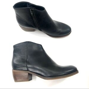 CLARKS NEW Mila Myth - Black Leather Combi Ankle Boot Women's Size 7